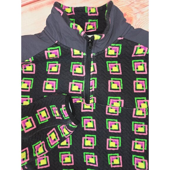 Chubbies Mens Medium Quarter-Zip Pullover Jacket Geometric Print Black - Picture 4 of 8